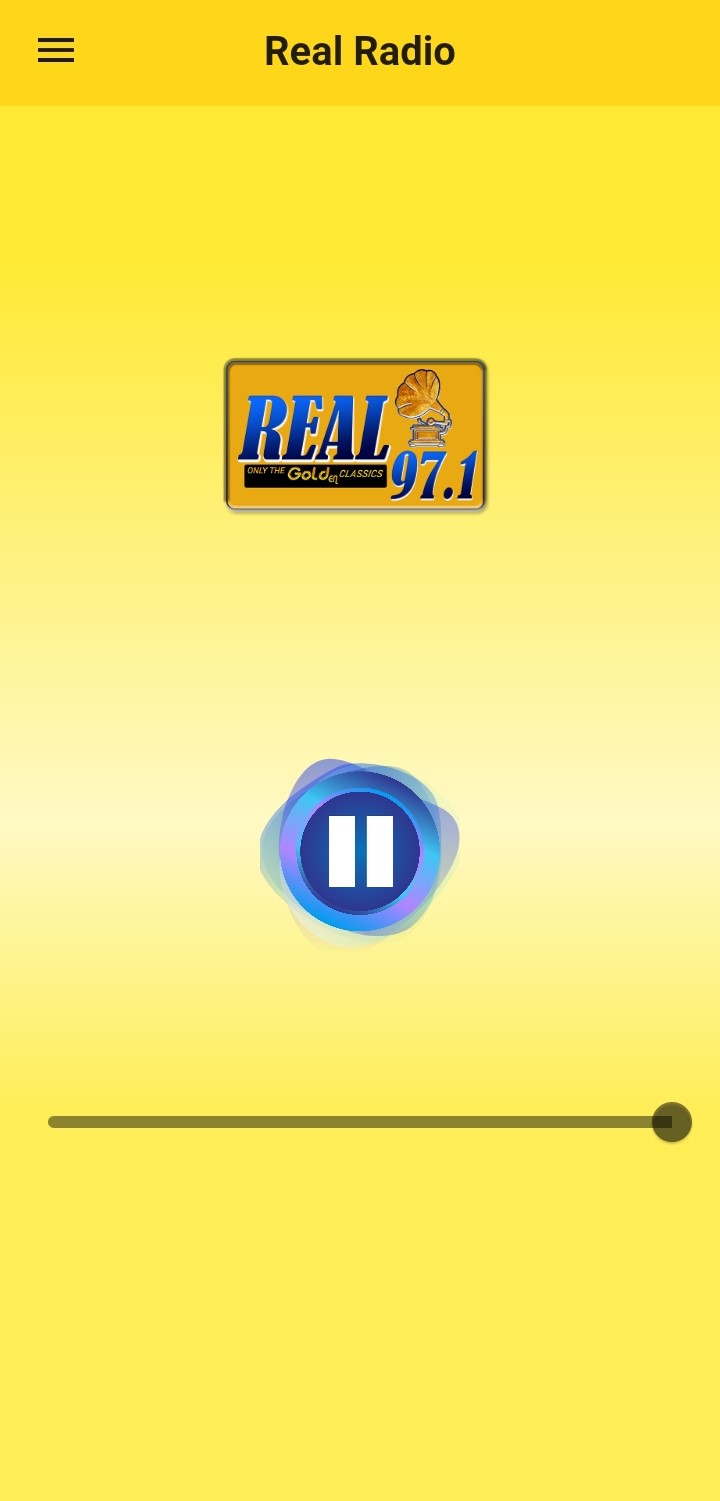 Real Radio mobile app screen